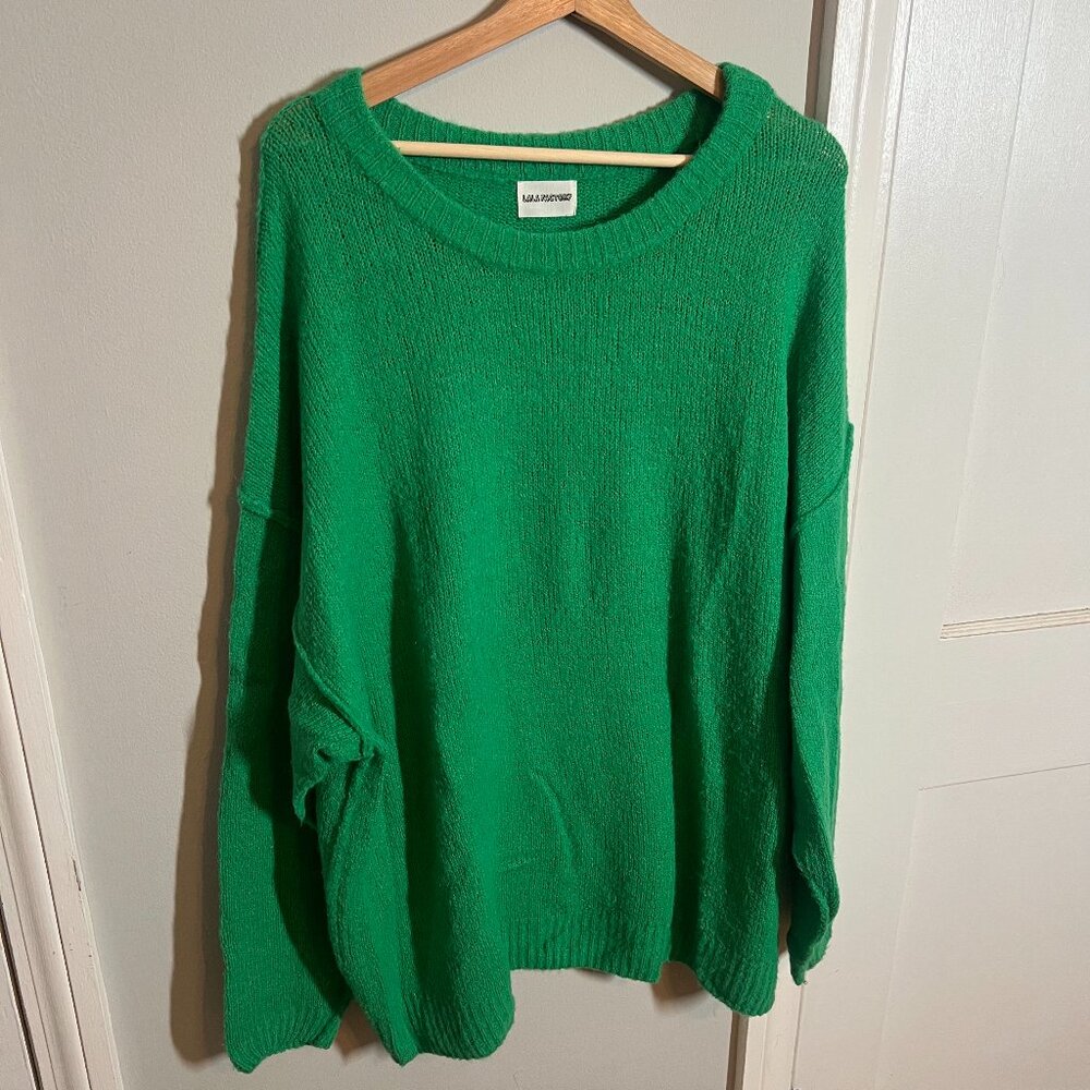 💚 LALA FACTORY Oversized Green Sweater | One Size | Cozy Knit